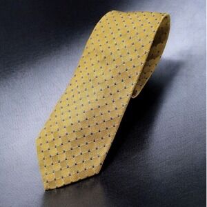 Brooks Brothers Silk Necktie Yellow and Blue Geometric Pattern Business Casual